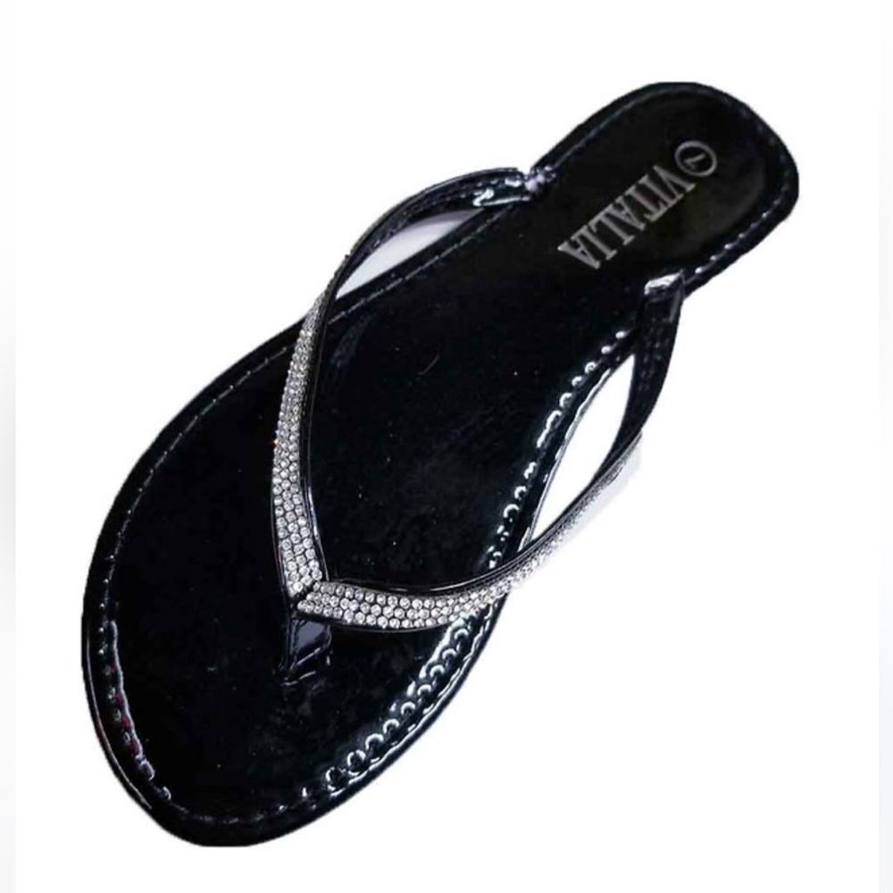 Rhinestone Women’s Sandals Black W/Bling Detail 
Multiple Sizes Available